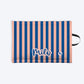 HUFT Personalised Happy Stripes Mat For Dog & Cat - Navy & Peach - Heads Up For Tails