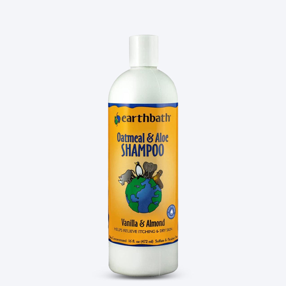 Earthbath Oatmeal &amp; Aloe Shampoo For Dog &amp; Cat (Vanilla &amp; Almond) - 472 ml