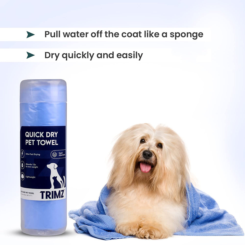 Trimz Quick Dry Absorption Pet Towel - Blue