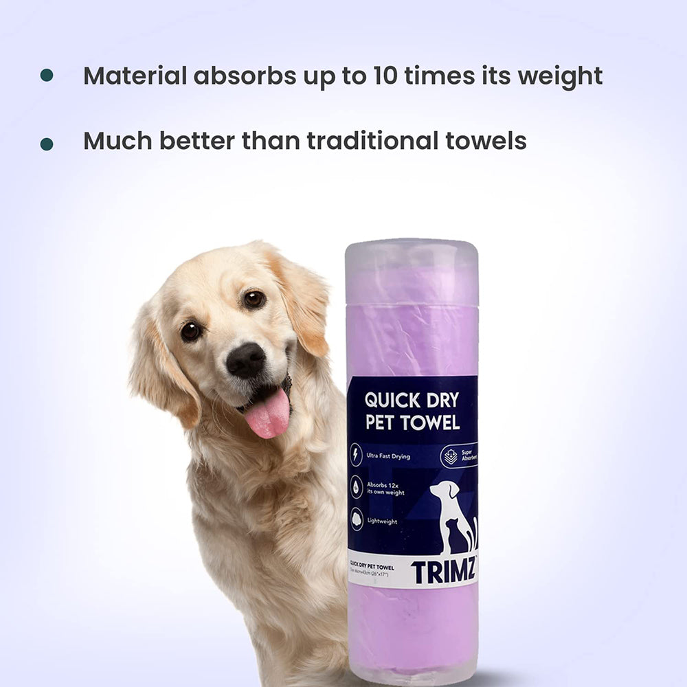 Trimz Quick Dry Absorption Pet Towel - Purple