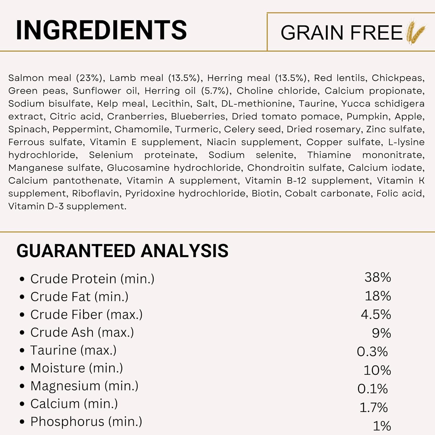 Charm Premium Lamb & Salmon Recipe Grain Free Dry Food For Cat - Heads Up For Tails
