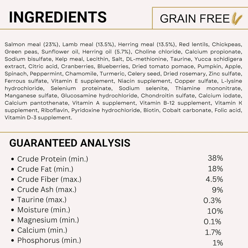Charm Premium Lamb & Salmon Recipe Grain Free Dry Food For Cat - Heads Up For Tails
