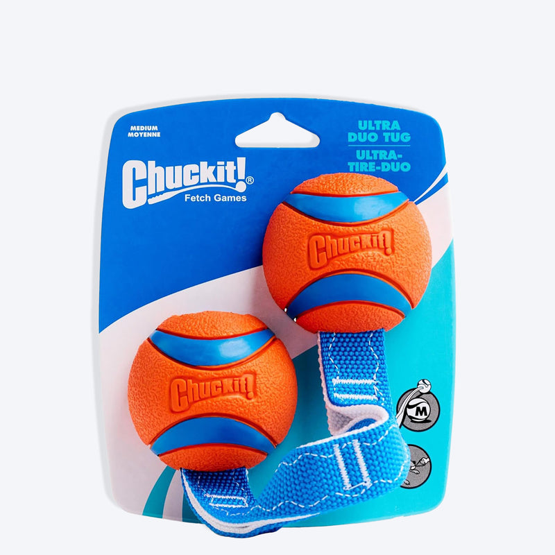 Chuckit! Ultra Duo Tug Dog Toy - Orange & Blue - M - Heads Up For Tails