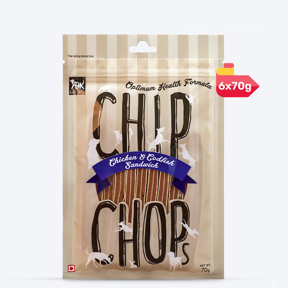 Chip Chops Chicken & Codfish Sandwich Treat For Dog - Heads Up For Tails