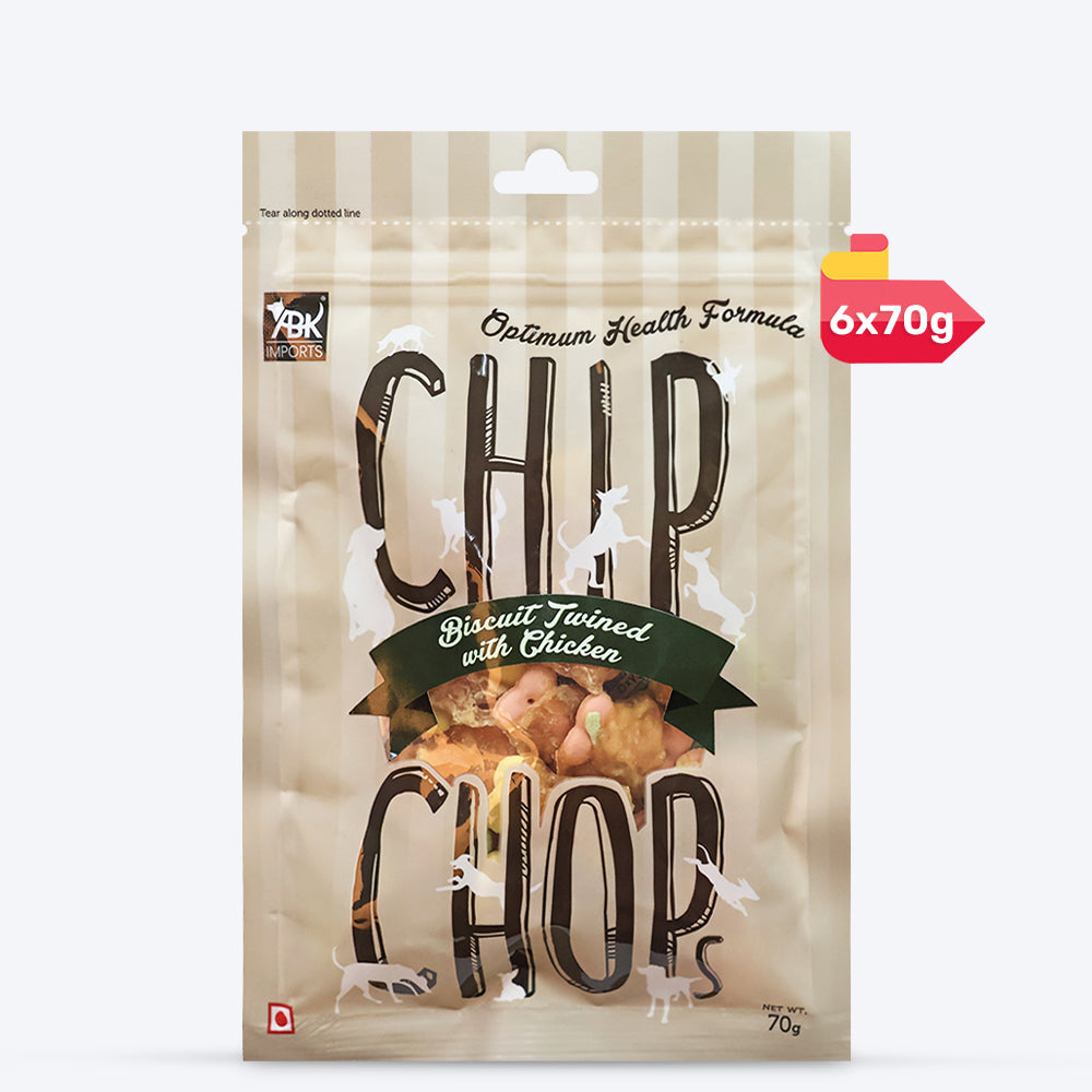 Chip Chops Dog Treats - Biscuit Twined with Chicken - 70 g - Heads Up For Tails