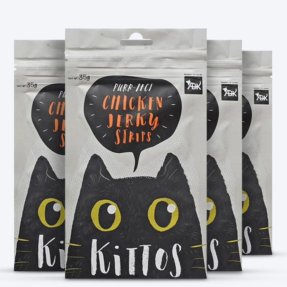 Kittos Purr-Fect Chicken Jerky Strips Cat Treats - 35 g - Heads Up For Tails