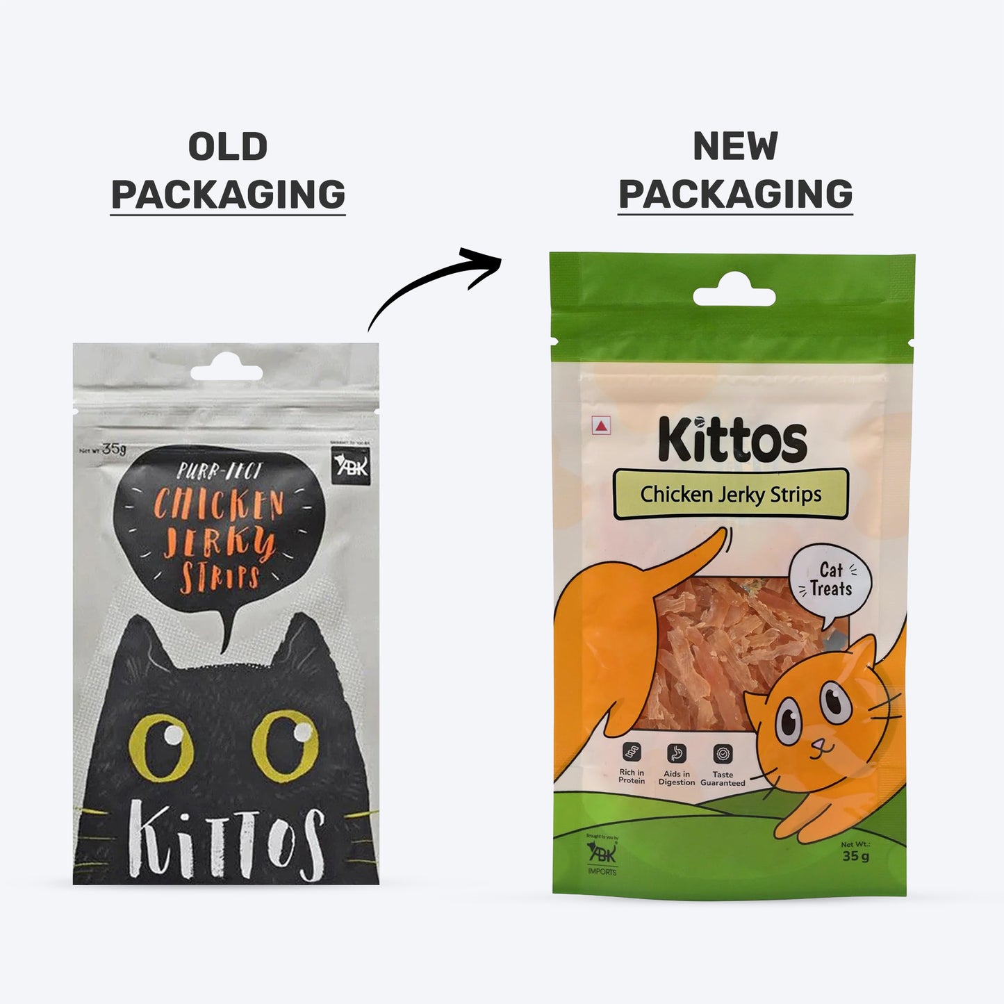 Kittos Purr-Fect Chicken Jerky Strips Cat Treats - 35 g - Heads Up For Tails