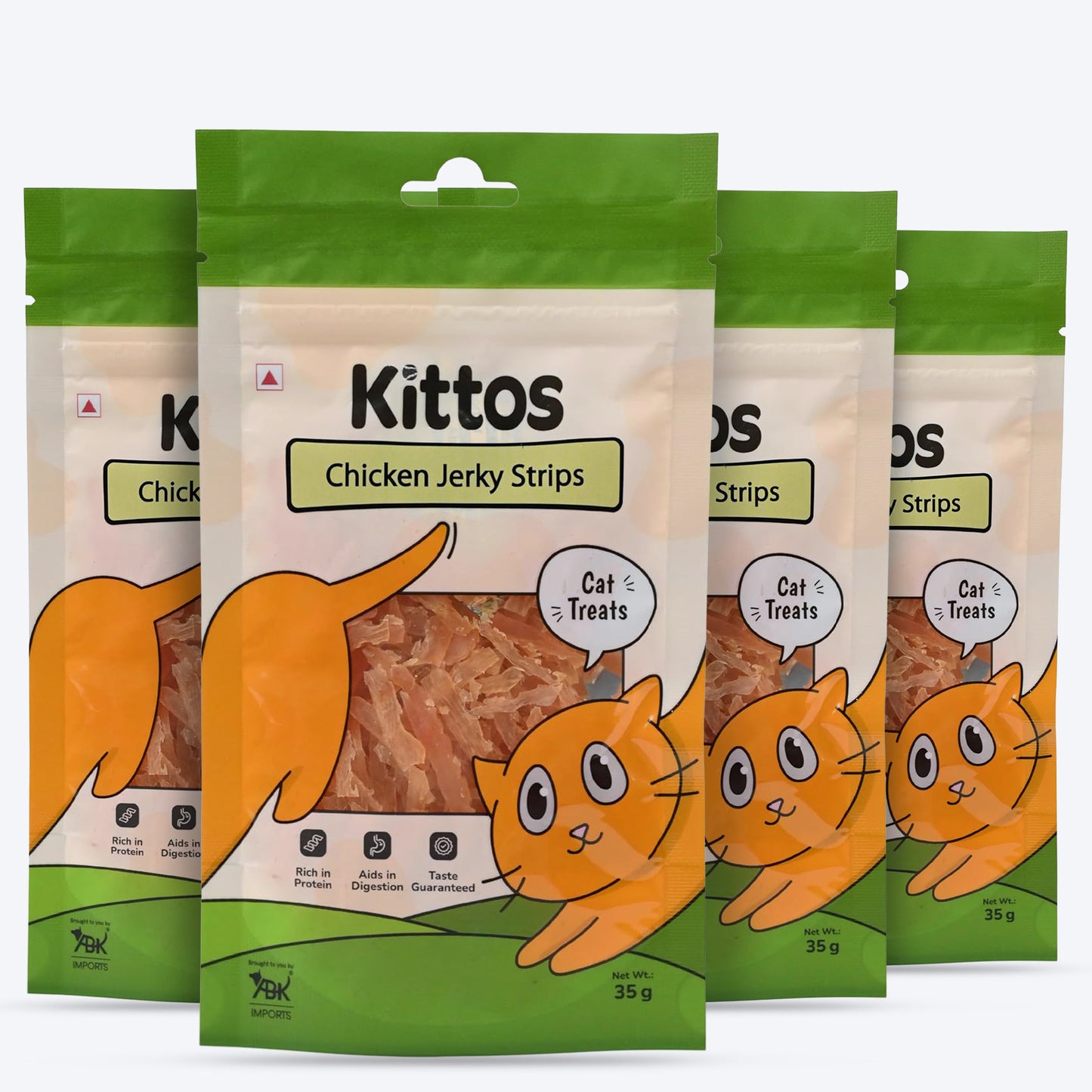 Kittos Purr-Fect Chicken Jerky Strips Cat Treats - 35 g - Heads Up For Tails