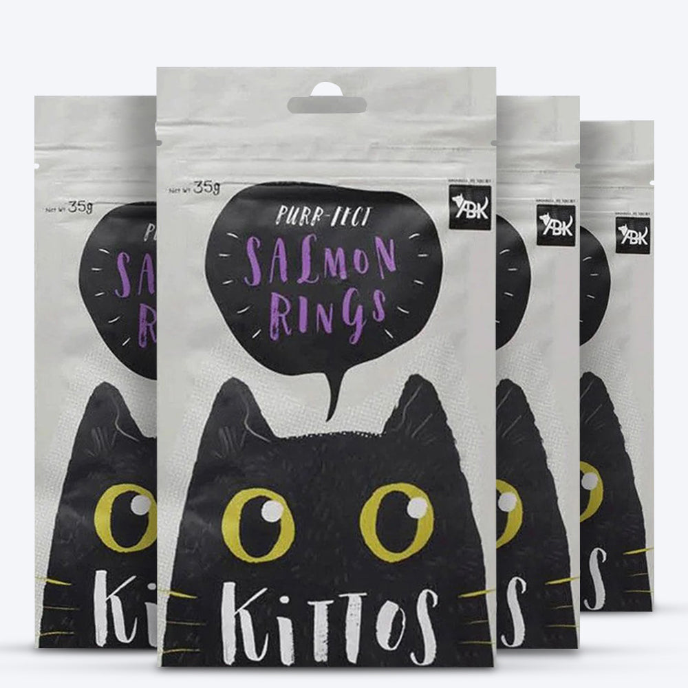 Kittos Purr-Fect Salmon Rings Cat Treats - 35 g - Heads Up For Tails