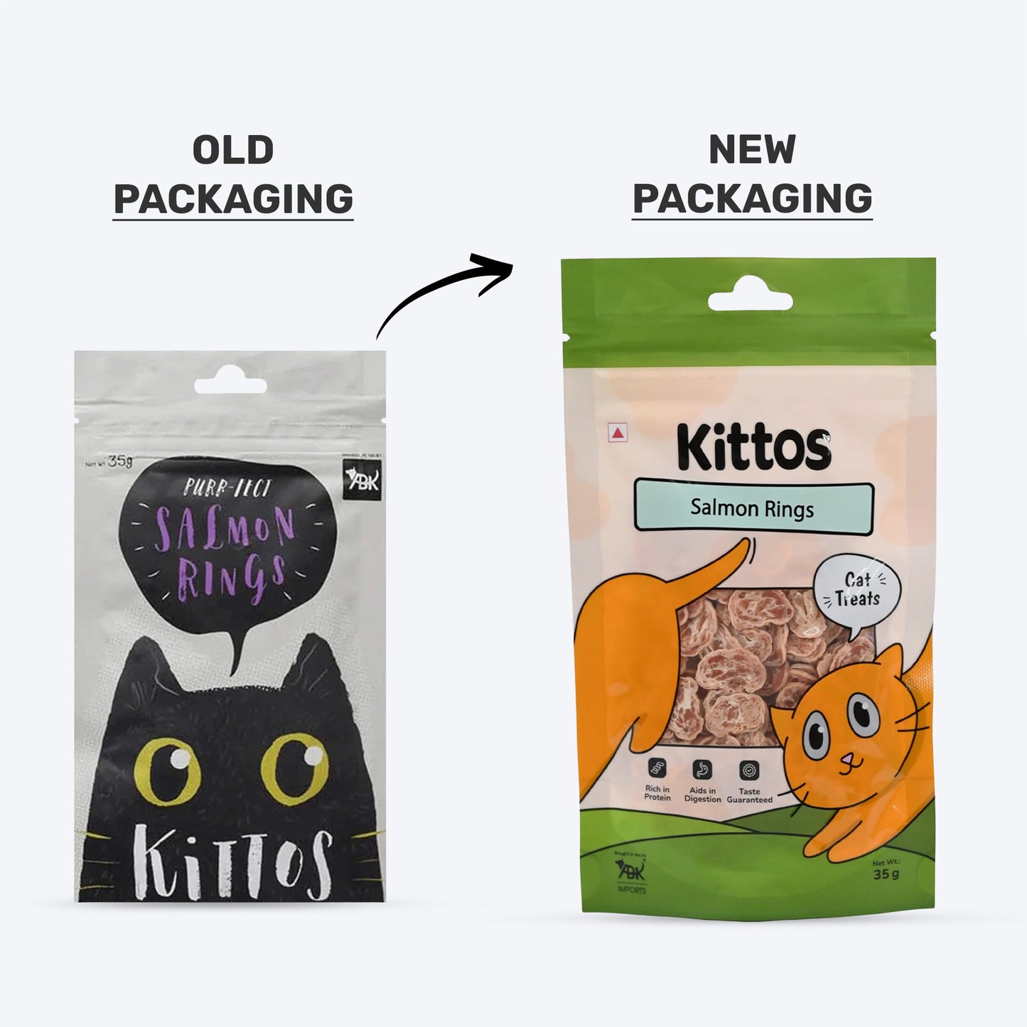 Kittos Purr-Fect Salmon Rings Cat Treats - 35 g - Heads Up For Tails