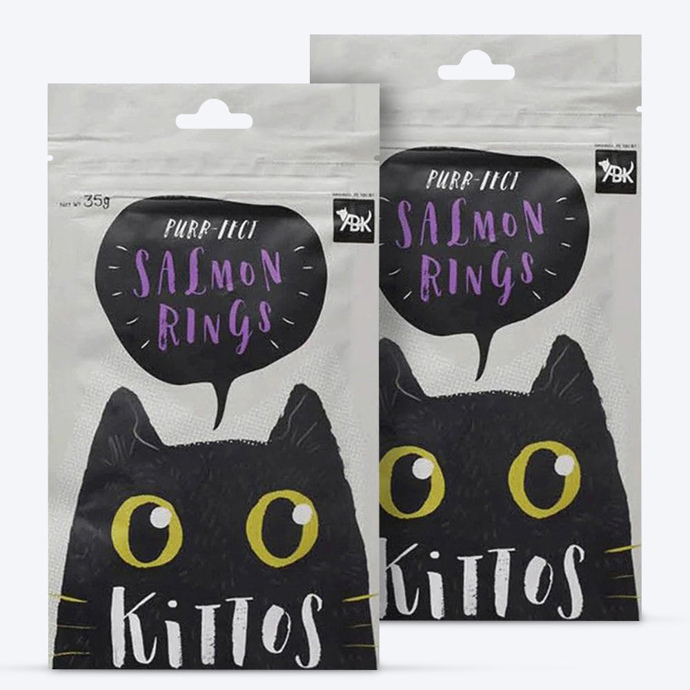 Kittos Purr-Fect Salmon Rings Cat Treats - 35 g - Heads Up For Tails