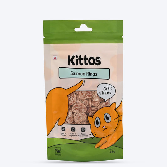 Kittos Purr-Fect Salmon Rings Cat Treats - 35 g - Heads Up For Tails