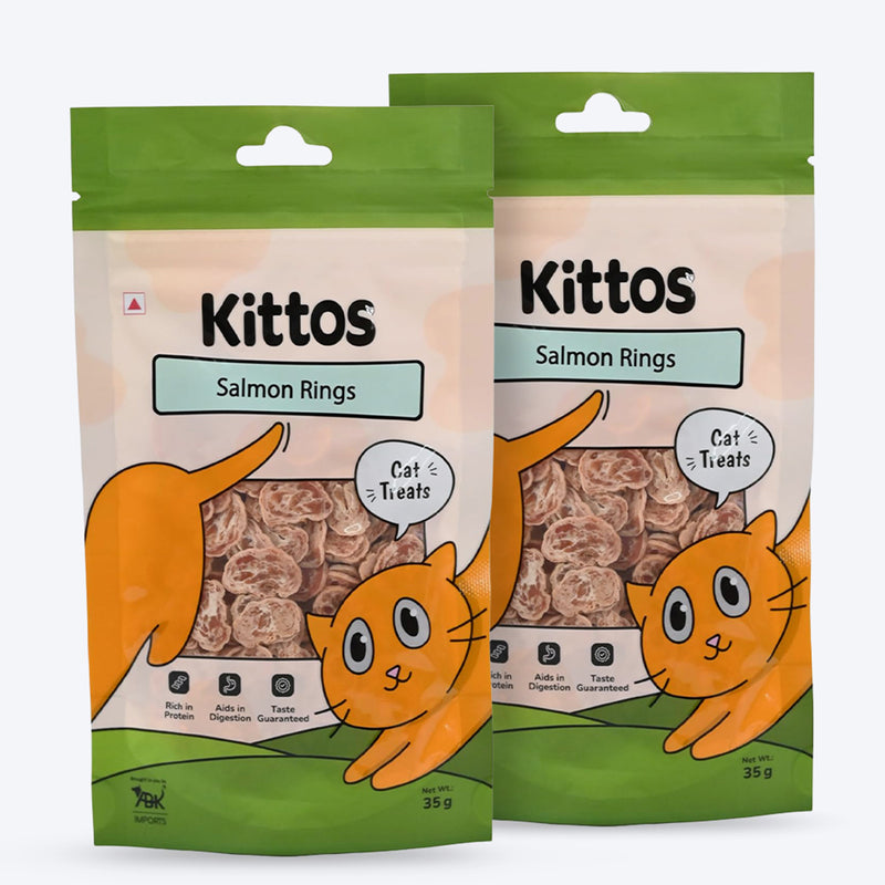 Kittos Purr-Fect Salmon Rings Cat Treats - 35 g - Heads Up For Tails