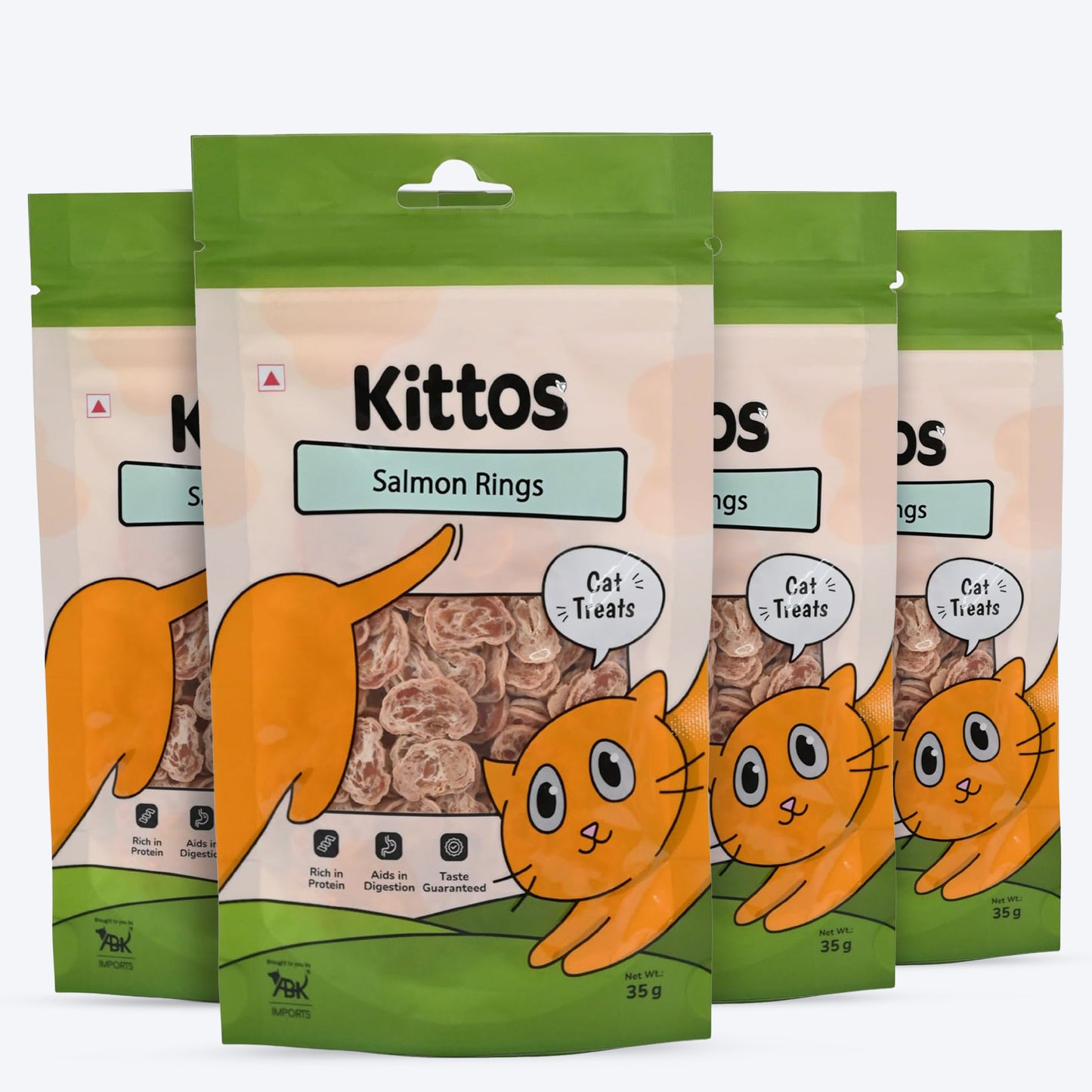 Kittos Purr-Fect Salmon Rings Cat Treats - 35 g - Heads Up For Tails