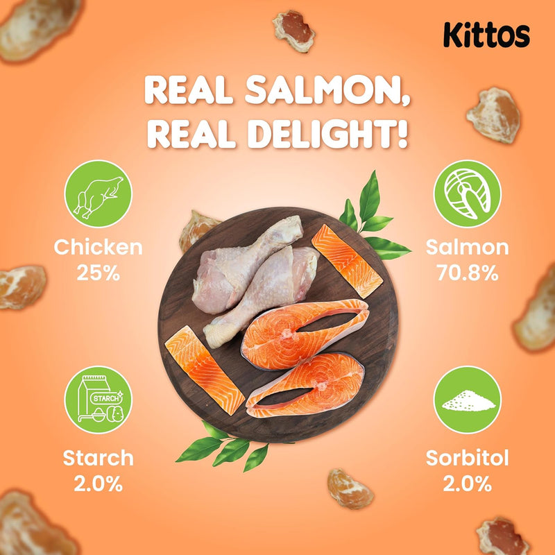 Kittos Purr-Fect Salmon Rings Cat Treats - 35 g - Heads Up For Tails