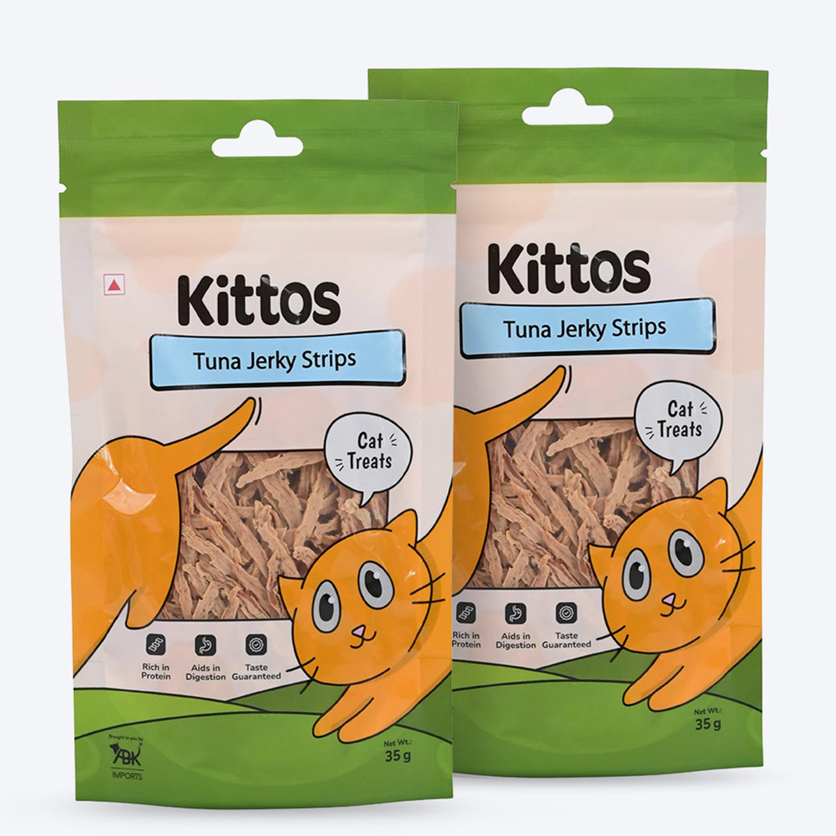 Kittos Purr-Fect Tuna Jerky Strips Cat Treats - 35 g - Heads Up For Tails