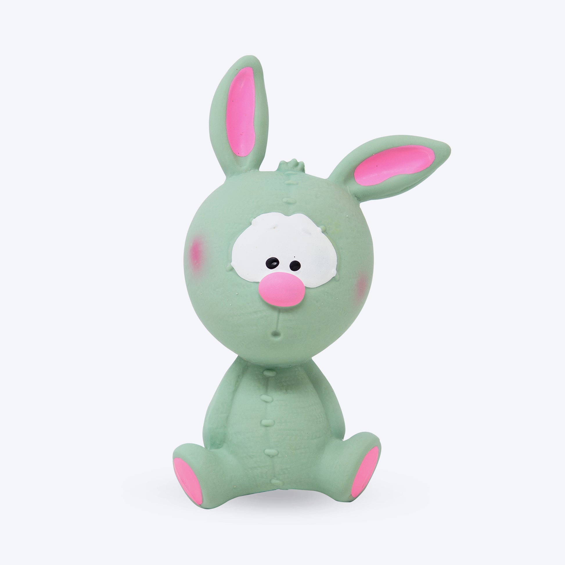 FOFOS Rabbit Latex Bi Squeaky Chew Dog Toy - Green - Heads Up For Tails