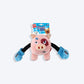 GiGwi Pig Rock Zoo King Boxer With Squeaker, Bungee Arm Fetch Dog Toy - Pink - S - Heads Up For Tails