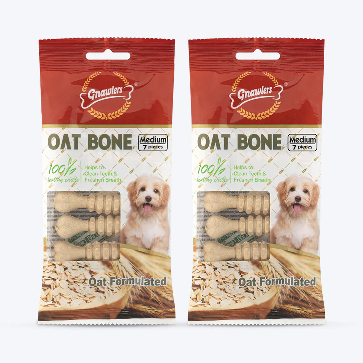 Gnawlers Oat Bone Dog Treat 60 g - Heads Up For Tails