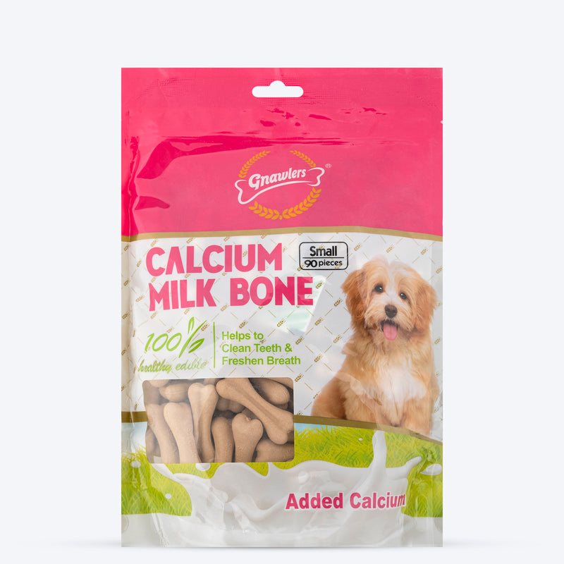 Gnawlers Calcium Milk Bones Dog Treats - Small - Heads Up For Tails