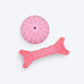 FOFOS Bone & Ball Squeaky Chew Toy For Puppy- Pink - Heads Up For Tails