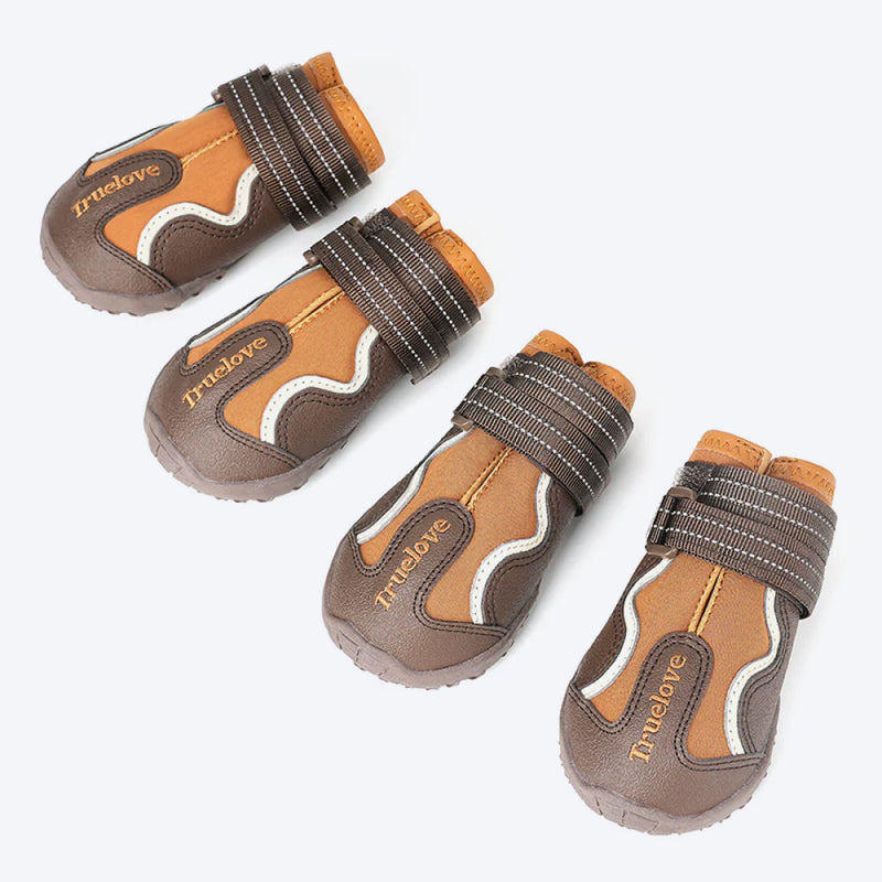 Truelove Waterproof With Reflective Straps Shoes For Dog - Pinecone & Glazed Ginger (Set of 4) - Heads Up For Tails