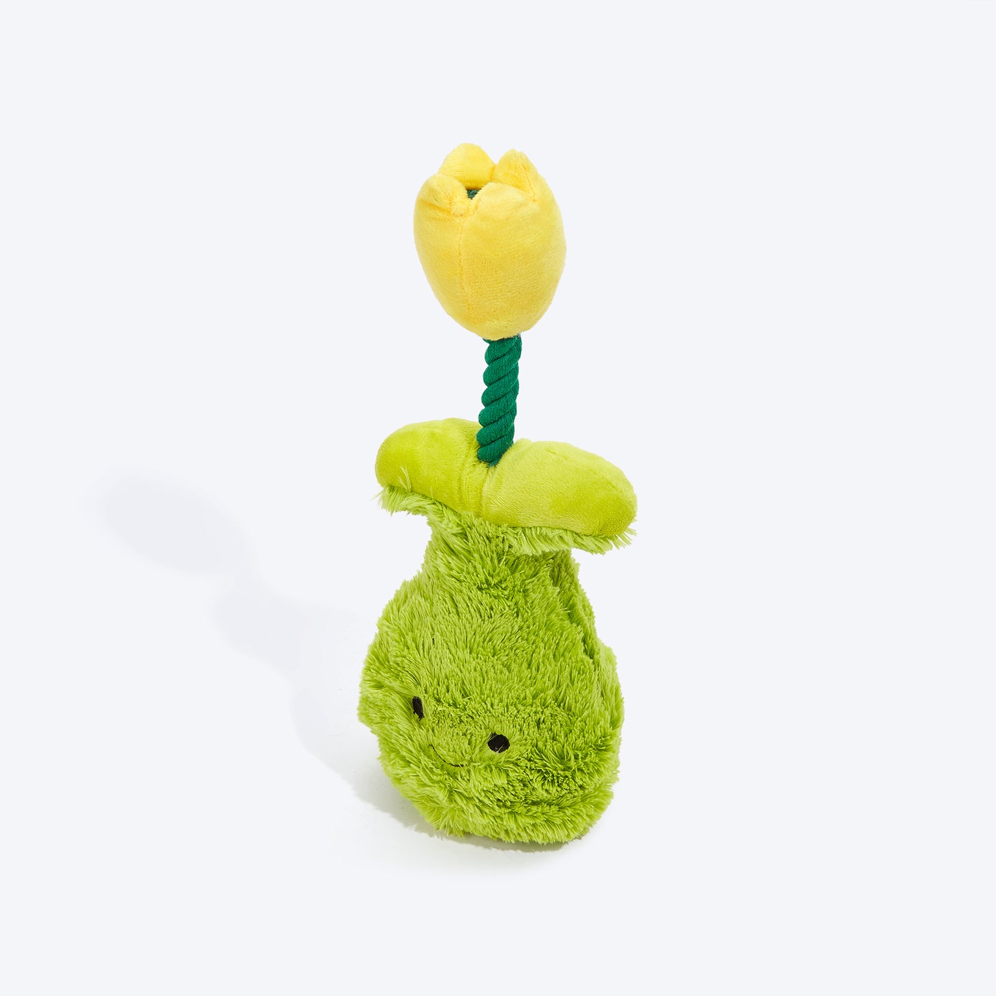 FOFOS Garden Tulip Squeaky Plush Toy For Dog - Green & Yellow - Heads Up For Tails