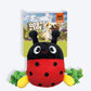 FOFOS Garden Ladybug Squeaky With Rope Plush Toy For Dog - Red & Black - Heads Up For Tails