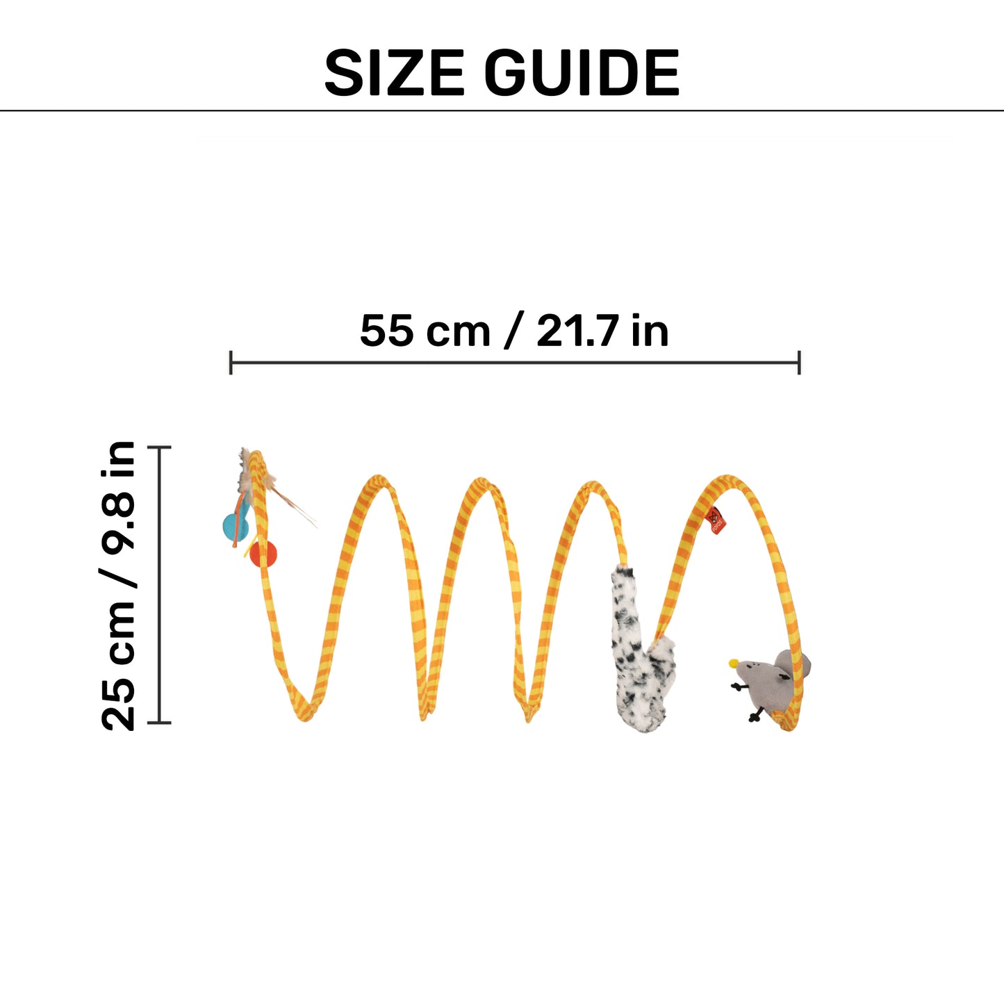 FOFOS Cheese Spiral Cat Tunnel Interactive Toy - Yellow & Orange