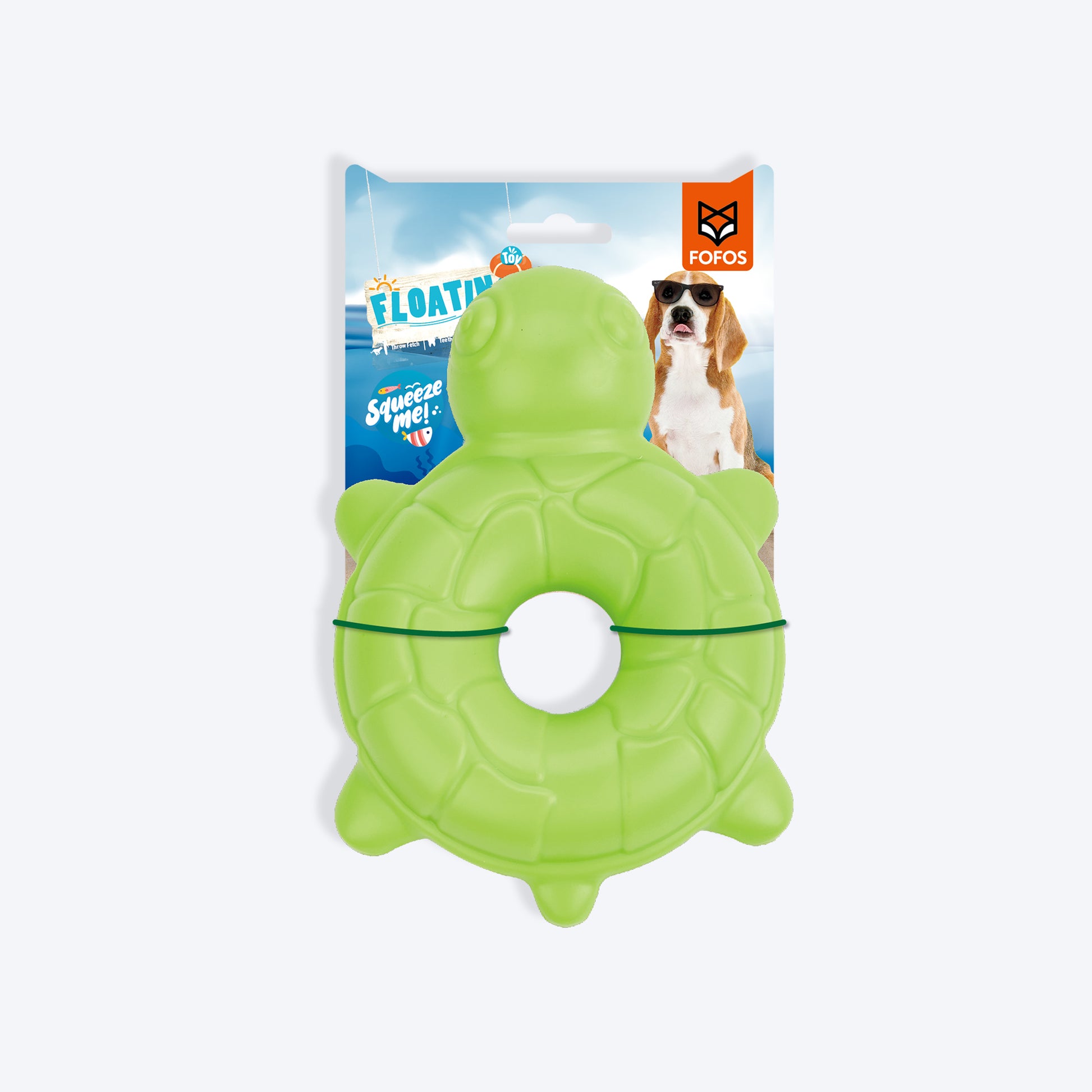 FOFOS Turtle Ocean Animal Squeaky Chew Toy For Dog - Green - Heads Up For Tails