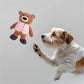 FOFOS Bear Latex Squeaker Chew Toy For Dog - Brown & Pink