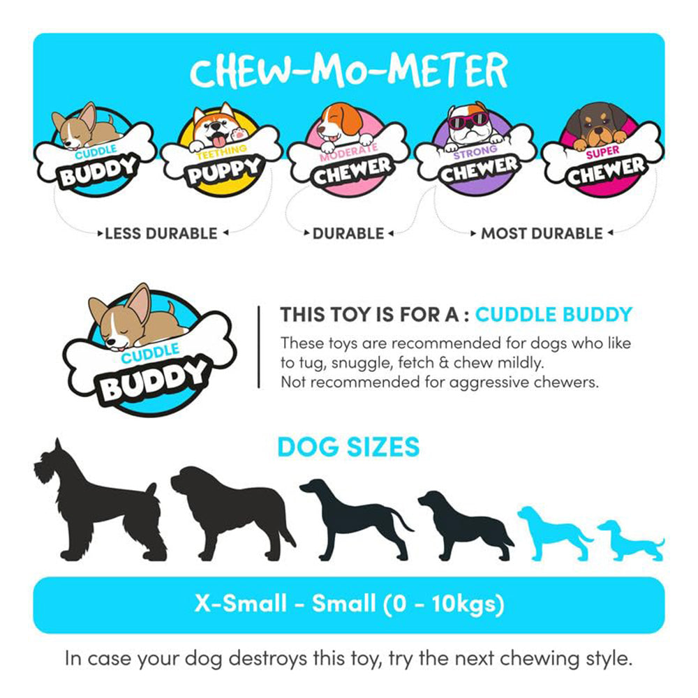 FOFOS Hippo Latex Squeaker Chew Toy For Dog - Blue & Pink
