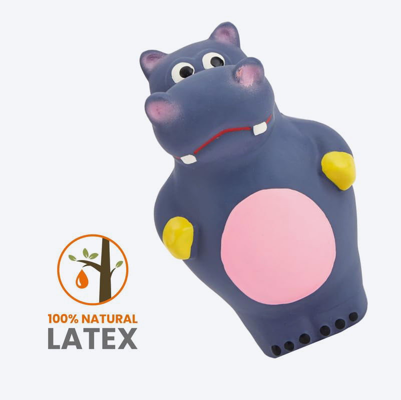 FOFOS Hippo Latex Squeaker Chew Toy For Dog - Blue & Pink