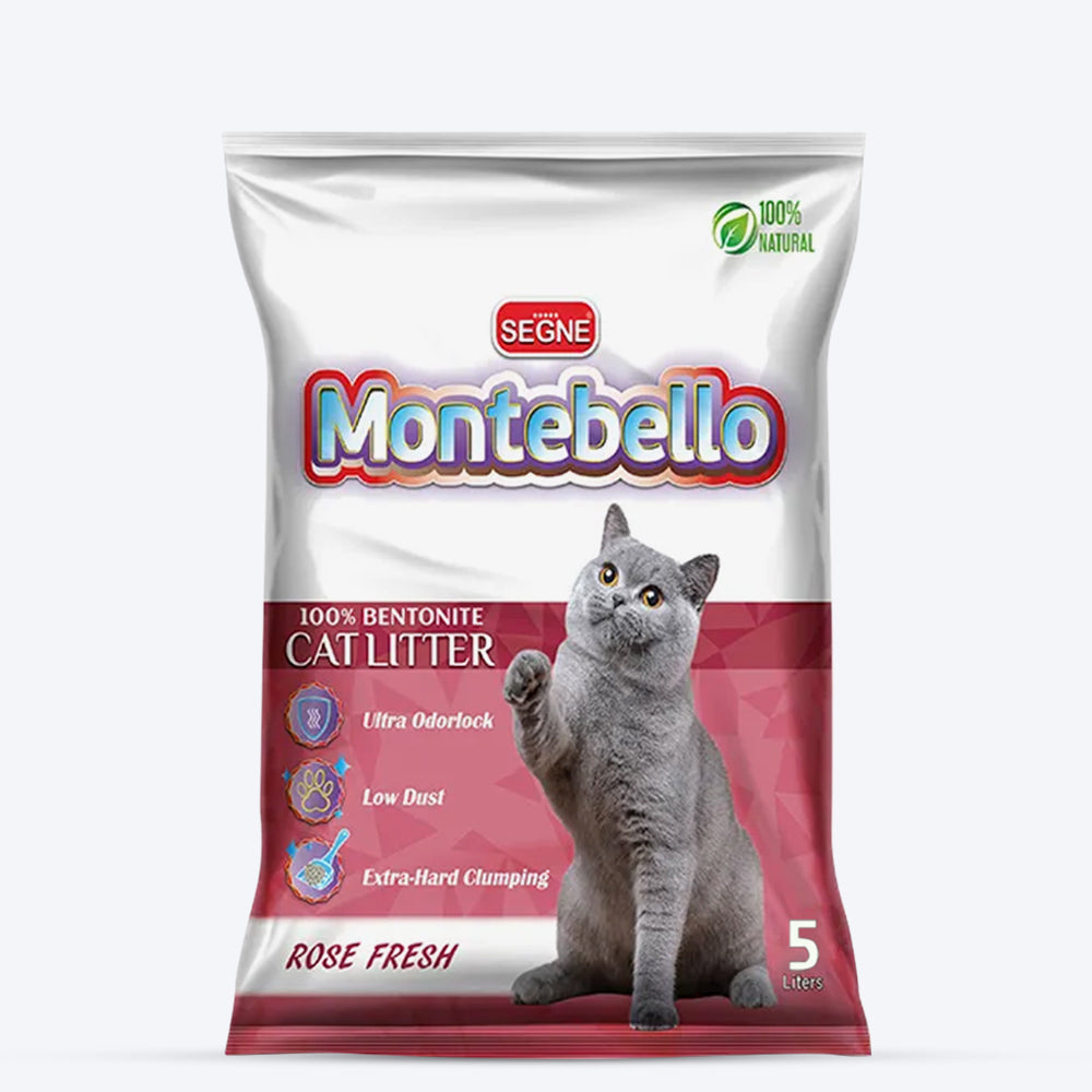 Segne Montebello 100% Natural Bentonite Cat Litter - Rose Fresh - 5 ltr - Heads Up For Tails