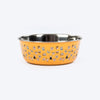 HUFT Doodle Tails Printed Steel Bowl For Dog - Yellow - Heads Up For Tails