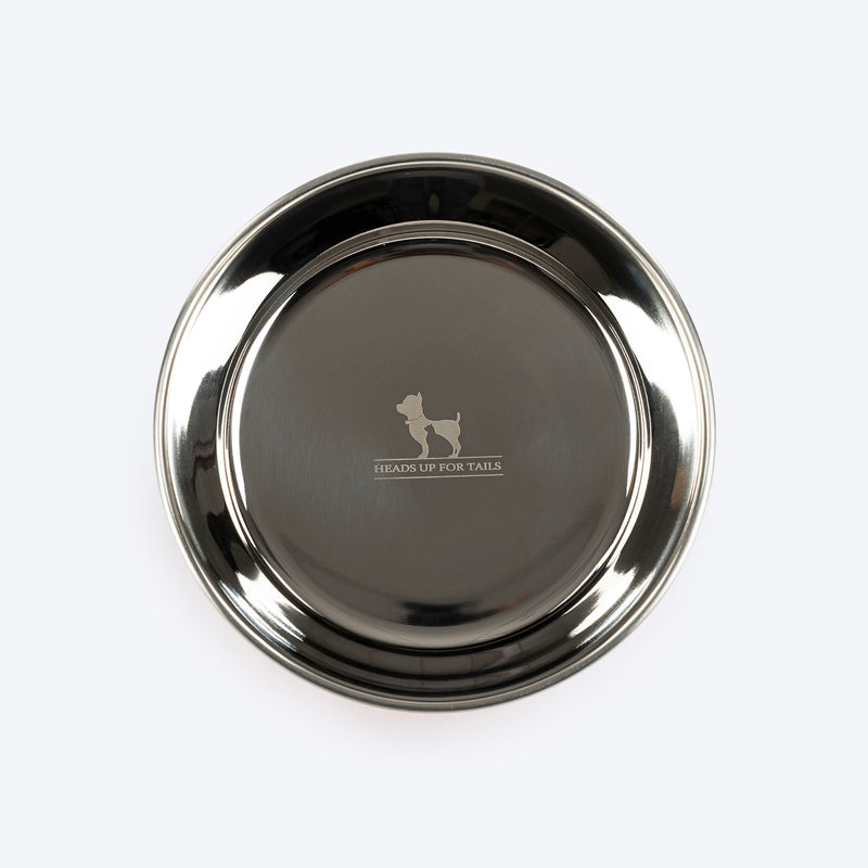 HUFT Doodle Tails Printed Steel Bowl For Dog - Yellow - Heads Up For Tails