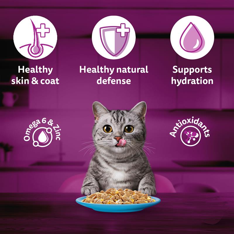 Whiskas Tuna in Jelly  (1+ Years) Wet Food For Adult Cat - 80 gm - Heads Up For Tails
