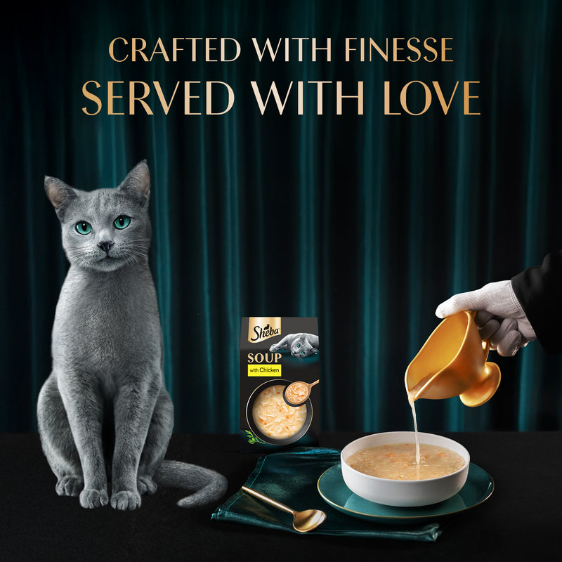 Sheba Soup With Chicken Wet Food For Cat - 40 gm x 4 pcs