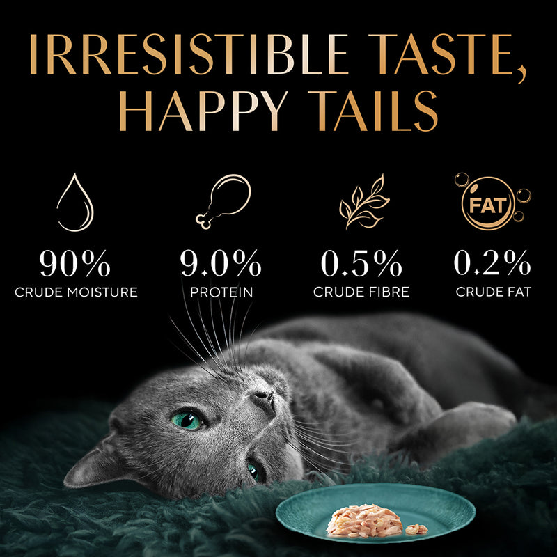 Sheba Deluxe Premium (1+ Years) Tuna and Prawns in Gravy Adult Wet Cat Food - 85 g - Pack - Heads Up For Tails