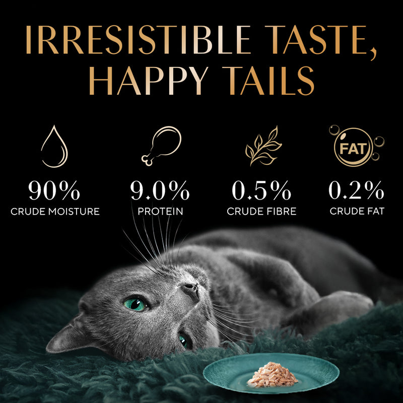 Sheba Deluxe Premium (1+ Years) Tuna Flakes & Salmon In Gravy Adult Cat Wet Food - 85 gm - Pack