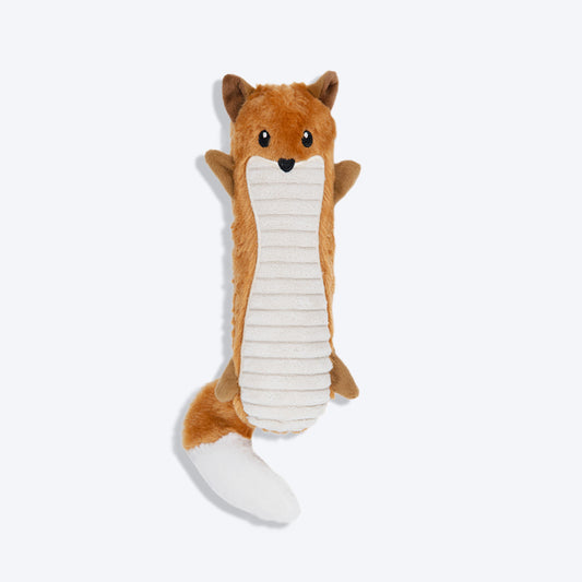 Outward Hound Fox Stuffing-Free Plush Toy For Dog - Orange - M