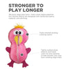 Outward Hound Flamingo Xtreme Seamz Plush Toy For Dog - Pink - M - Heads Up For Tails