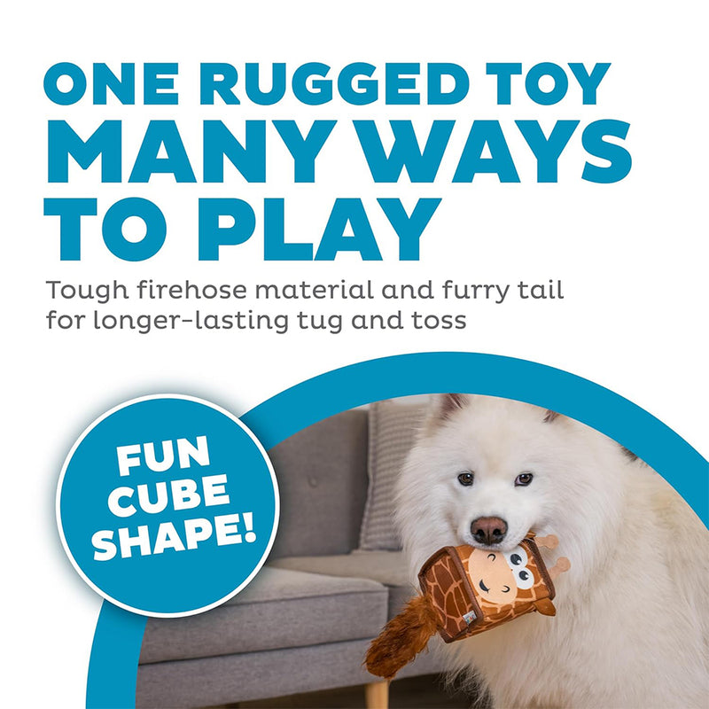 Outward Hound Giraffe Fire Biterz Cubez Chew Toy For Dog - Brown - Heads Up For Tails