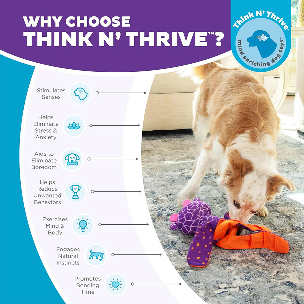 Outward Hound Giraffe Silly Legz Plush Toy For Dog - Purple