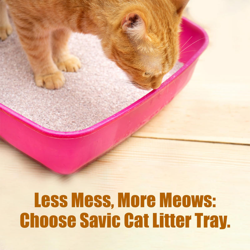 Savic Cat Litter Tray - 15 x 10 x 3 inch - Heads Up For Tails