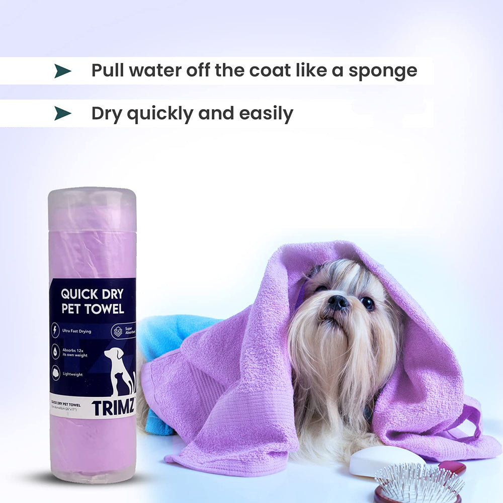 Trimz Quick Dry Absorption Pet Towel - Purple