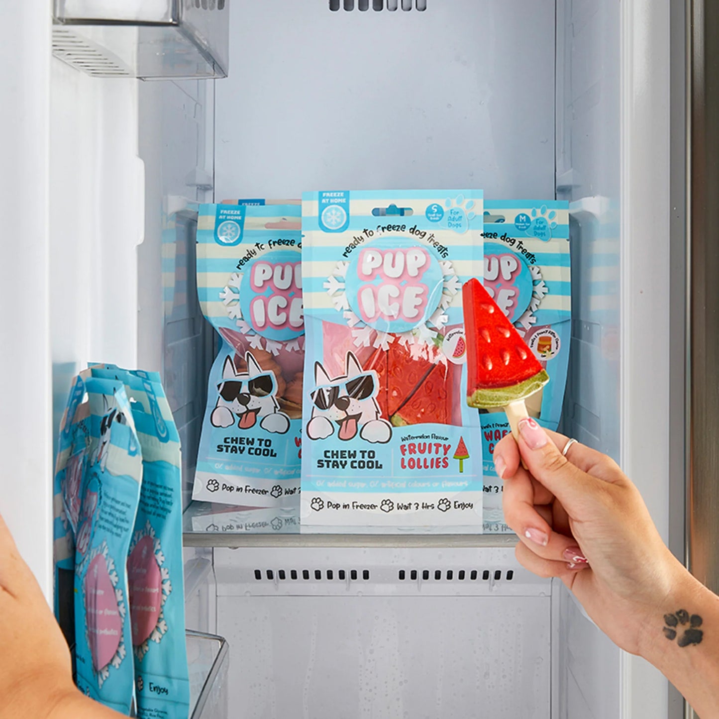 Pup Ice Fruity Lollies Watermelon Ready to Freeze Treat For Adult Dog - 90 gm - Heads Up For Tails