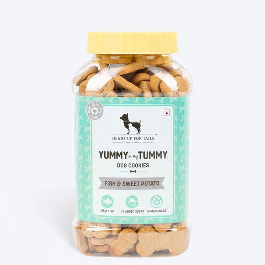 HUFT Sara's Lamb Bone Broth & YIMT Fish & Sweet Potato Biscuits Combo For Dogs - Heads Up For Tails