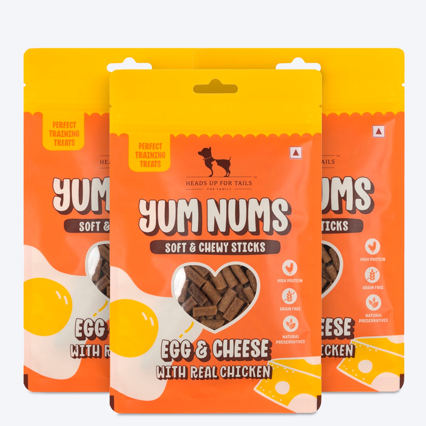 HUFT Yum Nums Soft & Chewy Sticks Egg & Cheese With Real Chicken Treat For Dogs - 75g