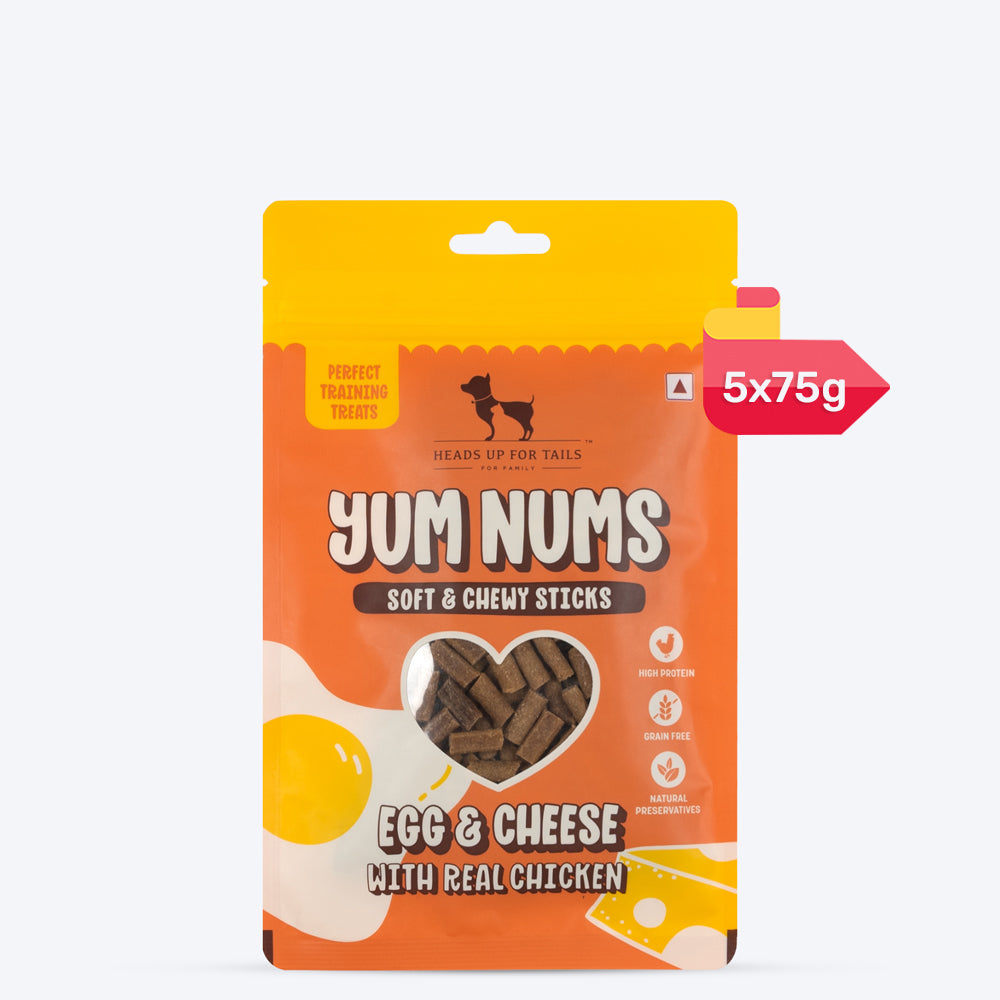 HUFT Yum Nums Soft & Chewy Sticks Egg & Cheese With Real Chicken Treat For Dogs - 75g